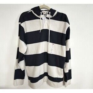 NEW Levi's Men's Relaxed Fit Size M Long Sleeve Thermal Rugby Polo Shirt Navy